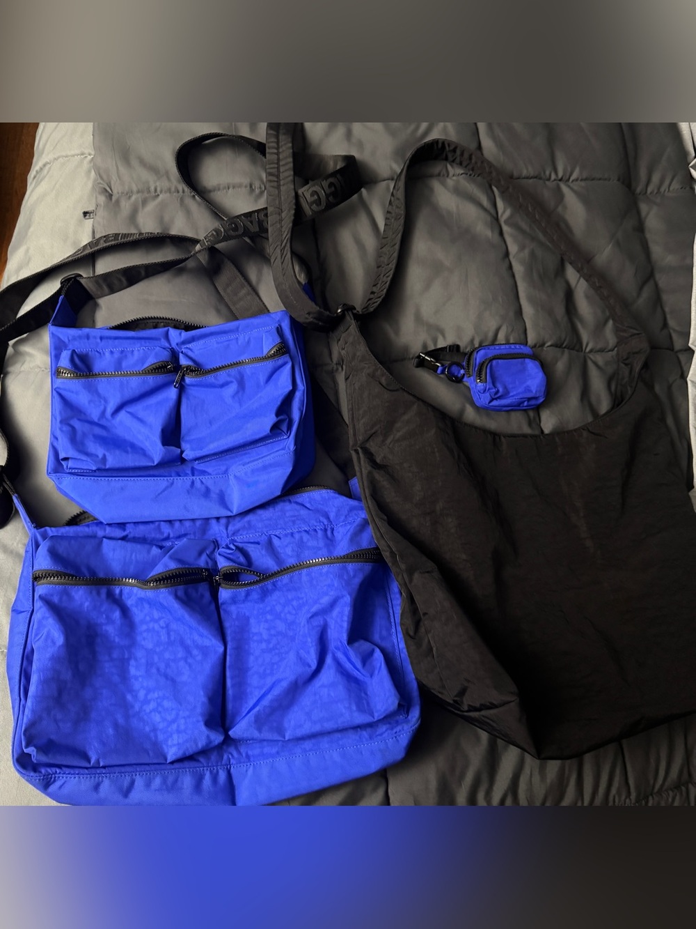 EUC Baggu lot of 4 Cargo Crossbody Charm Bag Shoulder Nylon
